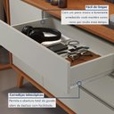 Ver imagem 5 de Cômoda 3 Gavetas 2 Portas 165cm MDF Serena Naturalle e Cinza