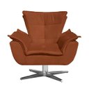 Ver imagem 3 de Kit 2 Poltronas Decorativas Gran Opala Base Estrela Em Aço Cromado Suede Terra