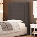 Ver imagem 1 de Cabeceira Cama Box Solteiro Alba 90cm com Frame Veludo Marrom - Desk Design