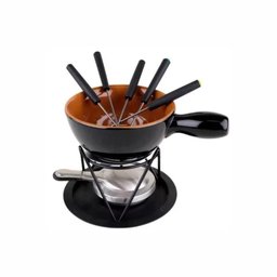 Fondue em Cerâmica 9 Peças 600ml Preto e Marrom - 5