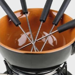 Fondue em Cerâmica 9 Peças 600ml Preto e Marrom - 3
