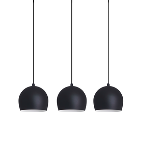 KIT 3 PENDENTE BOLA PRETO C/ BRANCO Enerlux
