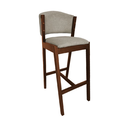 Ver imagem 2 de Kit 4 Banquetas Altas de Madeira Maciça Ana em Linho Premium Cor do Assento:bege Linho;cor da Estrut