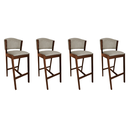 Ver imagem 1 de Kit 4 Banquetas Altas de Madeira Maciça Ana em Linho Premium Cor do Assento:bege Linho;cor da Estrut