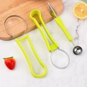 Ver imagem 1 de Kit Cortador Boleador Fatiador de Frutas 4 em 1 Inox