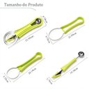 Ver imagem 4 de Kit Cortador Boleador Fatiador de Frutas 4 em 1 Inox