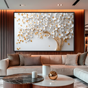 Ver imagem 2 de Quadro Decorativo Árvore Elegante Folhas Brancas