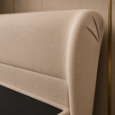 Ver imagem 6 de Conjunto Cabeceira e Cama Serena Queen Revestida em Linho com Cantos Arredondados Design Sofisticado