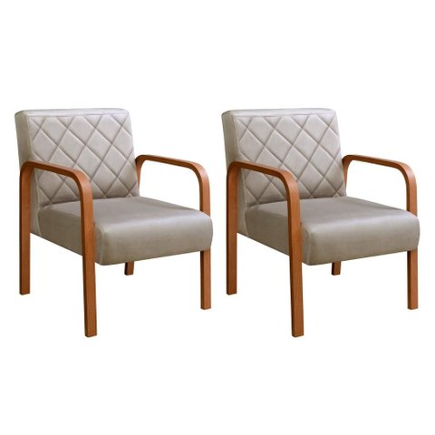 Kit 2 Poltronas Lara Cor:Veludo Capuccino 250