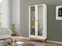 Ver imagem 2 de Estante Multiuso 1 Gaveta E Porta De Vidro Cor Off White/Freijo C704 WJ Dalla Costa