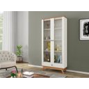 Ver imagem 2 de Estante Multiuso 1 Gaveta E Porta De Vidro Cor Off White/Freijo C704 WJ Dalla Costa