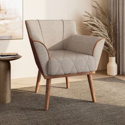 Poltrona Decorativa Dubai em Linho Just Time - 1