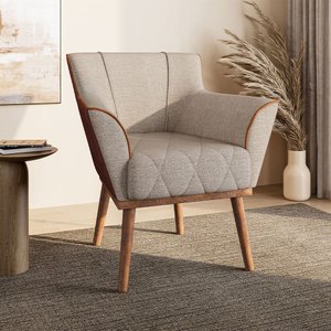 Poltrona Decorativa Dubai em Linho Just Time