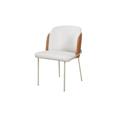 Cadeira Estofada Aurora Jantar Base Aço Carbono Espuma D28 409 Base Champagne - Champagne