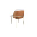 Ver imagem 2 de Cadeira Estofada Aurora Jantar Base Aço Carbono Espuma D28 409 Base Champagne - Champagne