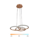 Ver imagem 1 de Lustre Pendente Moderno Led 45w 3 Anéis Dourado Multicor Bivolt