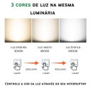 Ver imagem 3 de Lustre Pendente Moderno Led 45w 3 Anéis Dourado Multicor Bivolt