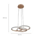 Ver imagem 6 de Lustre Pendente Moderno Led 45w 3 Anéis Dourado Multicor Bivolt