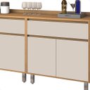 Ver imagem 4 de Armario Cozinha Completa Agata Ripado Com Balcão Freijó/Off White