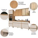 Ver imagem 5 de Armario Cozinha Completa Agata Ripado Com Balcão Freijó/Off White