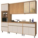 Ver imagem 2 de Armario Cozinha Completa Agata Ripado Com Balcão Freijó/Off White