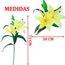 Ver imagem 4 de Kit 10 Plantas Artificiais Enfeite Lírio Amarelo Jardim 73cm
