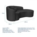 Ver imagem 3 de Recamier Curvo Orgânico 200cm 3 Lugares Lado Direito para Sala de Estar Linho Londres
