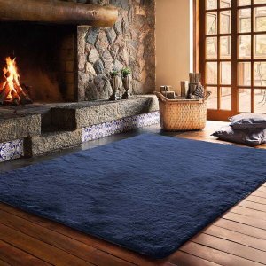 Tapete para Sala Felpudo Melody Azul 1,40x2,00m Jolitex