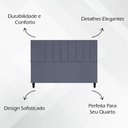 Ver imagem 4 de Cabeceira Decorativa Elen para Cama King 195 Cm Suede Cinza, Suede