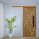 Ver imagem 2 de Porta Correr Agatha 102x210 Trilho Embutir Puxador B.Chata Direita