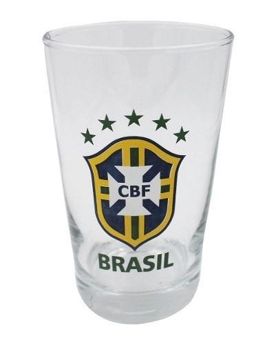 Kit De 4 Copos Caldereta Cerveja Brasão De Vidro Copa Brasil 350 Ml - 2