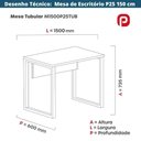 Ver imagem 3 de Mesa Escritório P25 Tub Pandin 150 Cm (larg) Tampo Mdp Branco Pé Aço Tubular Laranja