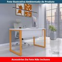 Ver imagem 2 de Mesa Escritório P25 Tub Pandin 150 Cm (larg) Tampo Mdp Branco Pé Aço Tubular Laranja