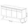 Aparador para Sala Buffet Ambiente Classic 1.8 Off White Nature - Imcal - 2