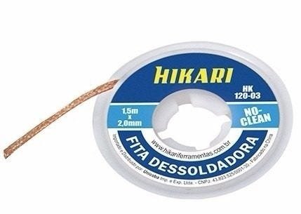 Kit de 10 Fita Malha Dessoldadora Hikari Hk 120 - 03 2.0mm X 1.5 M - 1