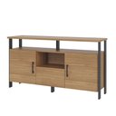 Ver imagem 4 de Balcão Estilo Industrial F44 135cm 2 Portas e 1 Gaveta em Mdf Freijó Preto Fosco Dalla Costa