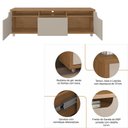 Ver imagem 3 de Rack Jersey 160 para TV 60 Pol Sala 1 Gaveta e 2 Portas Cedro/Off White