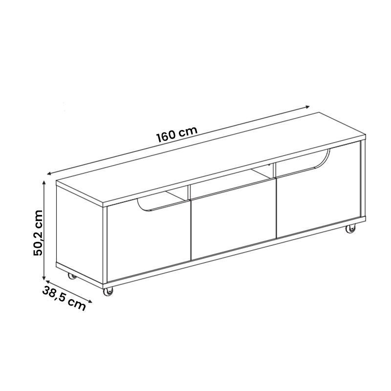 Rack Jersey 160 para TV 60 Pol Sala 1 Gaveta e 2 Portas Cedro/Off White - 4