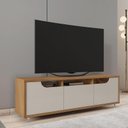 Ver imagem 2 de Rack Jersey 160 para TV 60 Pol Sala 1 Gaveta e 2 Portas Cedro/Off White