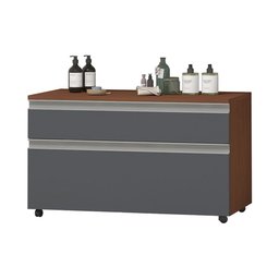 Gabinete Inferior 80cm 2 Gavetas Safira - Cinza Titanium - 2
