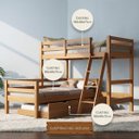 Ver imagem 3 de Cama Treliche em L com Auxiliar Solteiro Madeira:Mel