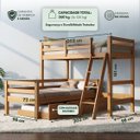 Ver imagem 2 de Cama Treliche em L com Auxiliar Solteiro Madeira:Mel