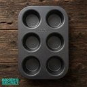 Ver imagem 3 de Forma para Muffins Cupcakes BS10542 Antiaderente Aço Carbono 6 Cavidades Cinza