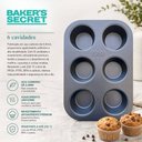 Ver imagem 2 de Forma para Muffins Cupcakes BS10542 Antiaderente Aço Carbono 6 Cavidades Cinza