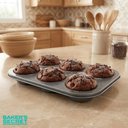 Ver mais imagens de Forma para Muffins Cupcakes BS10542 Antiaderente Aço Carbono 6 Cavidades Cinza