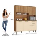 Ver imagem 2 de Cozinha Compacta 7 Portas 2 Gavetas Armário com Nicho para Micro-Ondas - Luciane 353:Avelã e Arenas