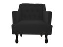 Ver imagem 1 de Poltrona Decorativa Julia Couro Preto Pés Madeira Mz Decor