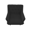 Ver imagem 2 de Poltrona Decorativa Julia Couro Preto Pés Madeira Mz Decor