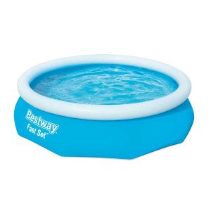 Piscina inflável Fast Set Bestway com capacidade para 3800 litros e 8 pessoas em estrutura reforç
