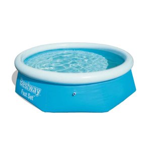 Piscina inflável Fast Set Bestway com capacidade para 2300 litros e 6 pessoas em estrutura reforç